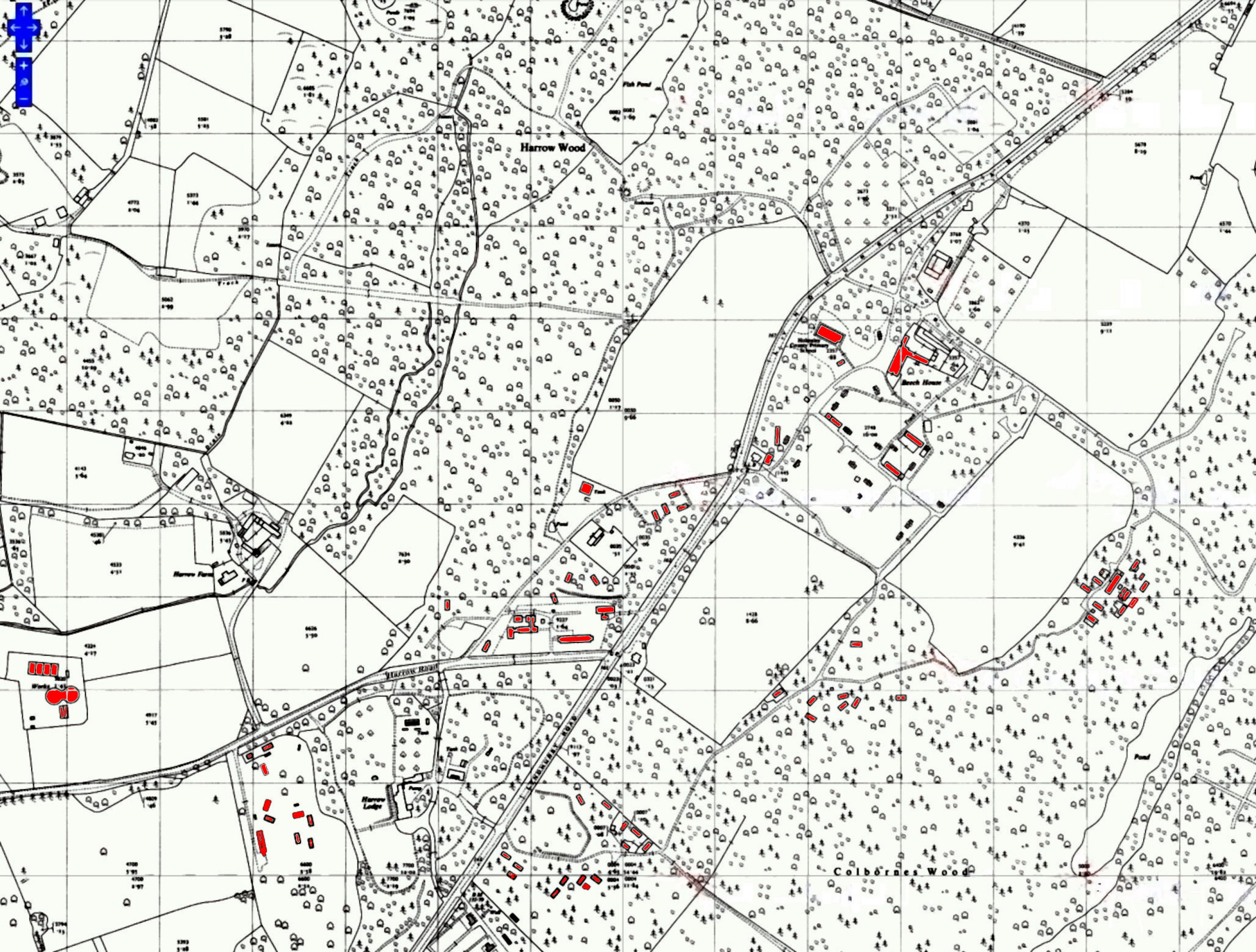 Blown Up 1961 OS Map